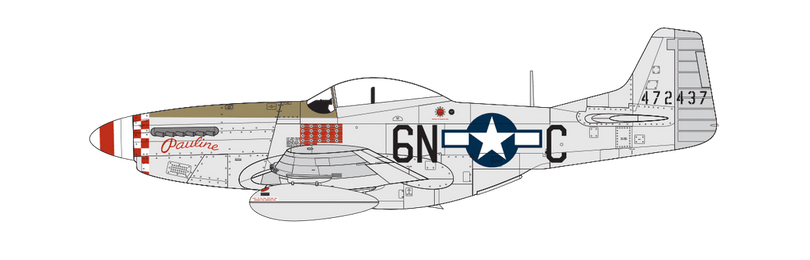 North American P-51D Mustang, Aircraft flown by Lt. Col. Joseph L Thury, 505th Fighter Squadron, 339th Fighter Group, 8th AF, Royal Air Force Fowlmere, Cambridgeshire, England, 1944. (A)