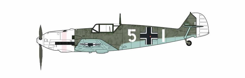Messerschmitt Bf109E-4, Aircraft flown by Unteroffizier Hans-Georg Schulte, 7./Jagdgeschwader 53, Le Touquet, France, September 1940. (A)