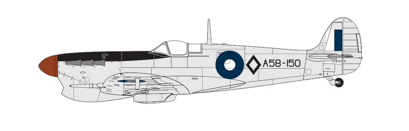 Supermarine Spitfire Mk.Vc, Aircraft flown by Flight Sergeant R J Dunn, No.85 Squadron, Royal Australian Air Force, Western Australia, August 1945. (B)