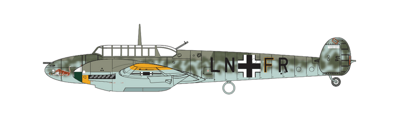 Messerschmitt Bf110E, Aircraft flown by Felix Maria Brandis, 13.(Z) Jagdgeschwader 5, Norway, 1941. (B)