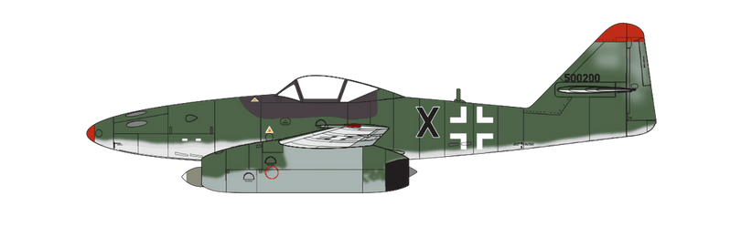 Messerschmitt Me262A-2a, W.Nr.500200, flown by Fj.Ofw. Hans Frölich, 2./Kampfgeschwader 51, Fassberg, Lower Saxony, Germany, 8th May 1945. (B)