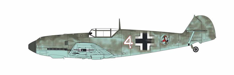 Messerschmitt Bf109E-3, WNr.1162, White 4, Lt. Johann Böhm, 4./Jagdgeschwader 51, Desvres, France, July 1940. (B)