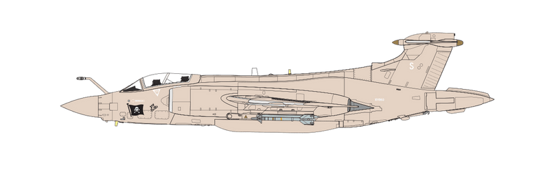 Blackburn Buccaneer S.2B, XV863/S, Debbie/Sea Witch, Operation Granby/Desert Storm, Muharraq Airport, Bahrain, January to March 1991. (B)