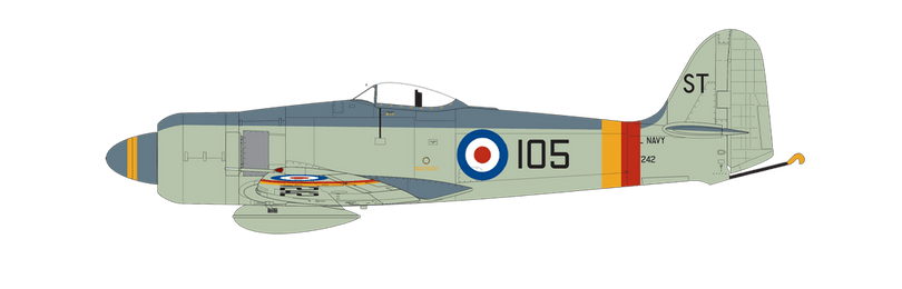 Hawker Sea Fury FB.11, 'Exercise Momentum', 1831 Royal Nav Volunteer Reserve, Royal Naval Air Stretton (HMS Blackcap), Cheshire, England, 1953. (A)