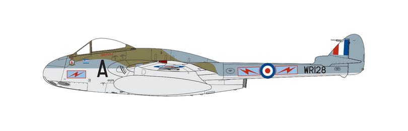 de Havilland D.H. 100 Vampire FB.9, No.502 (Ulster) Squadron, Royal Auxiliary Air Force, Royal Air Force Sydenham, Belfast, North Ireland, 1955. (B)