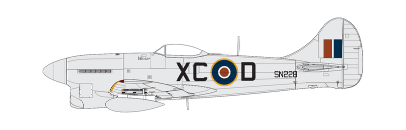 Hawker Tempest Mk.V Post War, Aircraft flown by Leader H 'Poppa' Ambrose DFC, Commanding Officer No.26 Squadron, Royal Air Force Gatow, Germany , 1946. (A)