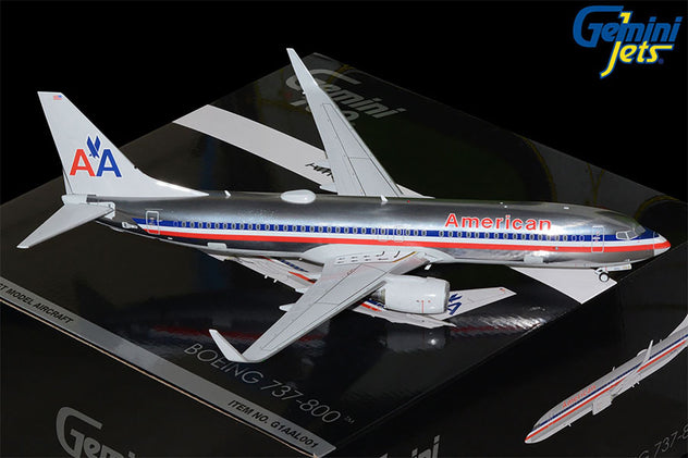 Gemini Jets American Airlines B737-800W 'Silverbird' 1/100 Diecast Model Aircraft - G1AA001