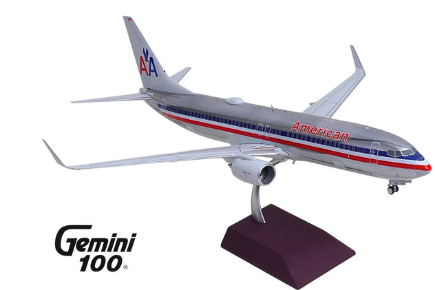 Gemini Jets American Airlines B737-800W 'Silverbird' 1/100 Diecast Model Aircraft - G1AA001