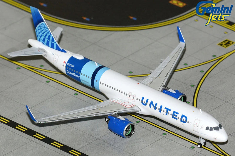 Gemini Jets United Airlines A321 Neo 'Coastliner' 1:400 Diecast Model Aircraft - GJEXS2423