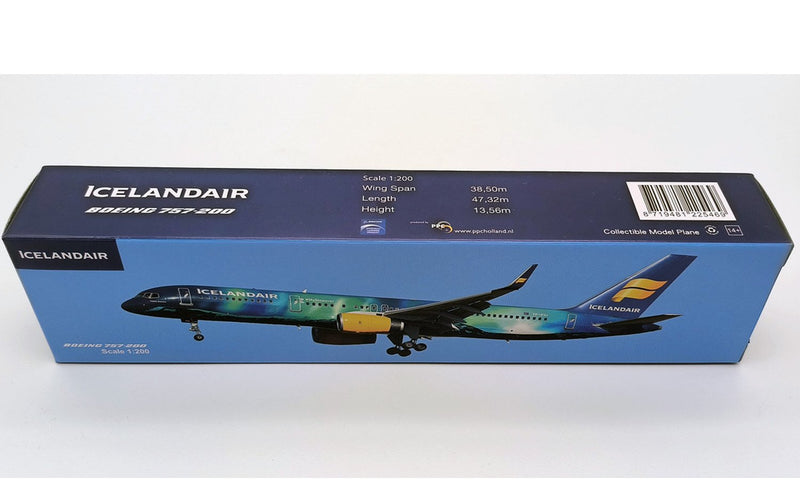 PPC Icelandair Boeing 757-200 "Aurora" Livery Plastic Model - 1/200 Scale