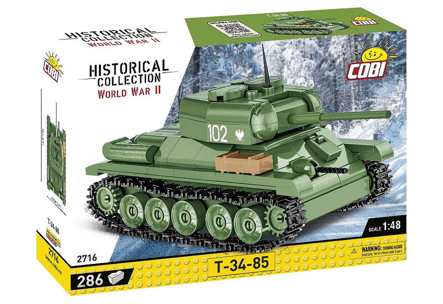 Cobi T-34-85 Soviet Tank 1:48 Scale Brick Kit (2716) - 286 Pieces
