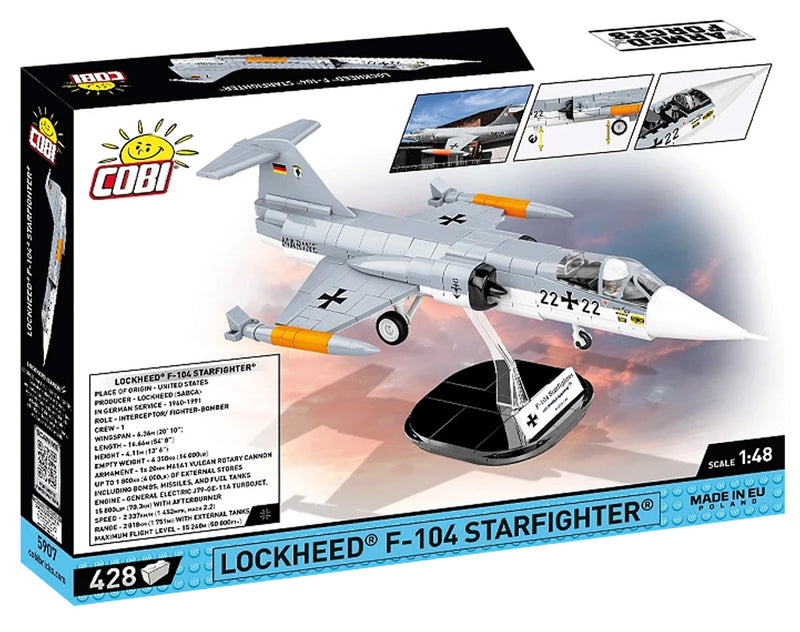 Cobi F-104 Starfighter German Air Force 1:48 Scale Aircraft Brick Kit - 420 Pieces (5907)