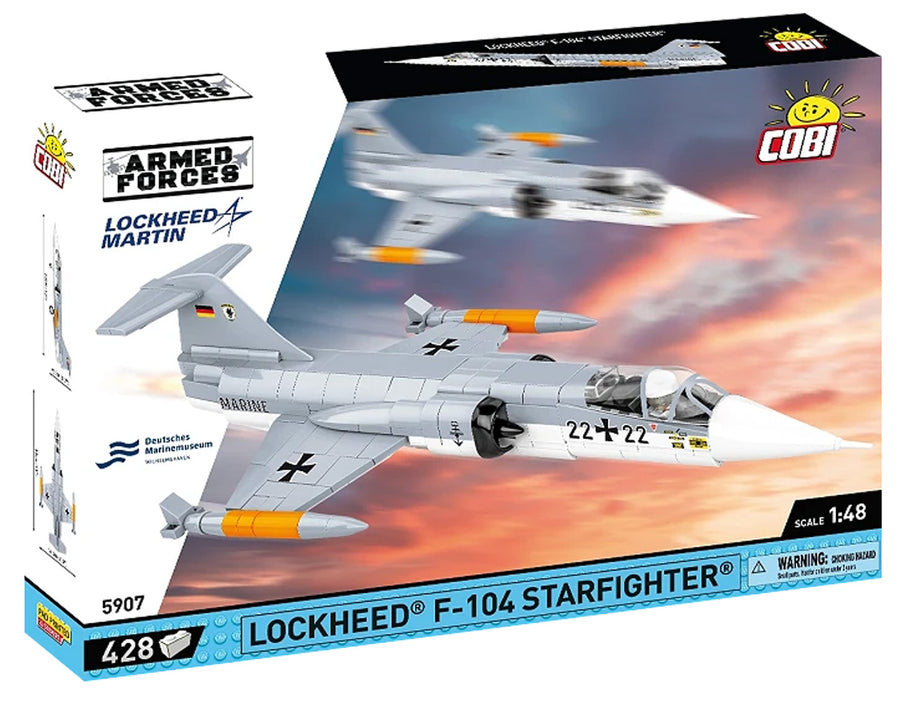 Cobi F-104 Starfighter German Air Force 1:48 Scale Aircraft Brick Kit - 420 Pieces (5907)