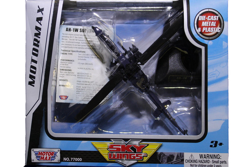 Motormax AH-1 Supercobra US Navy 1:100 Scale Diecast Model Aircraft