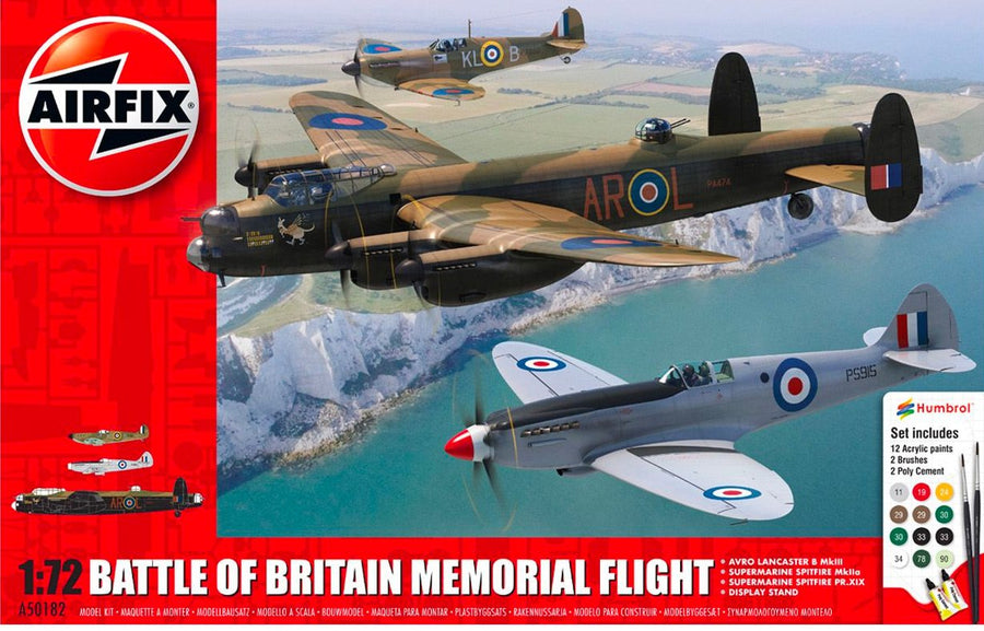 Airfix Battle of Britain Memorial Flight 1:72 Gift Set Plastic Model Kit with Paints
