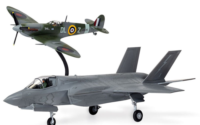 Airfix Spitfire & F-35B Lightning II 'Then and Now' - Gift Set 1:72 Plastic Kit with paints