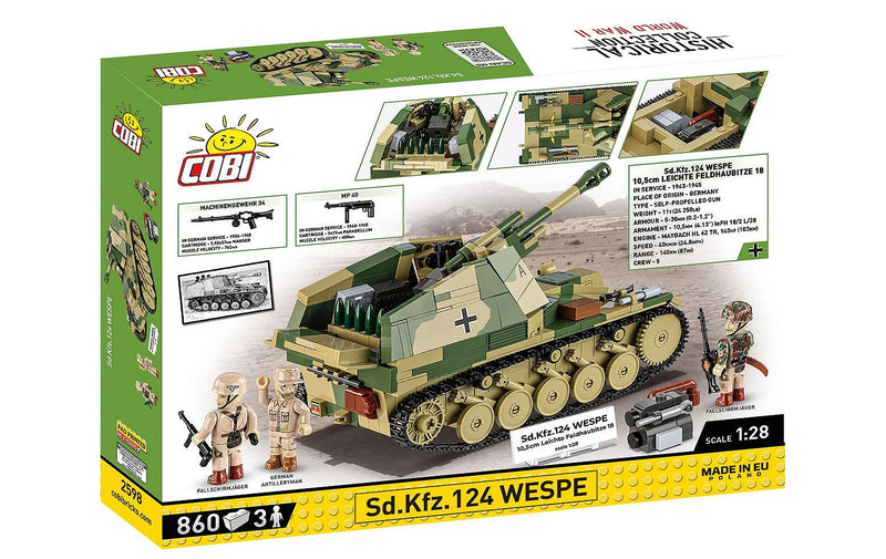 Cobi Sd.Kfz.124 Wespe German Self-Propelled Gun 1/28 Brick Kit (2598)