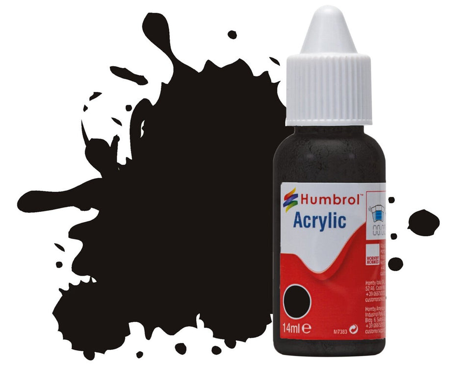 Humbrol 201 Black Metallic Acrylic Paint 14ml