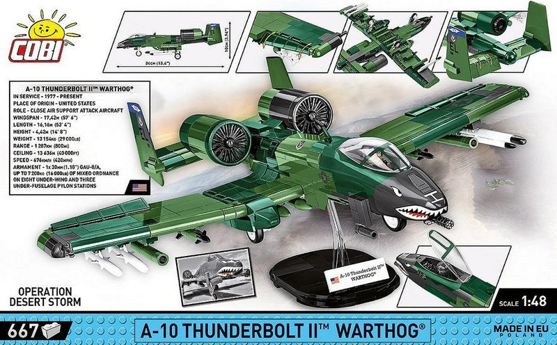 Cobi A-10 Thunderbolt III Brick Model Kit - 667 pieces - Scale 1/48 - (5856)