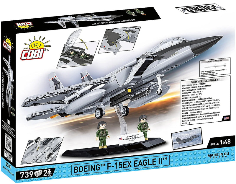 Cobi F-15EX Eagle II Plane Brick Model Kit - 739 pieces - Scale 1/48 - (5900)