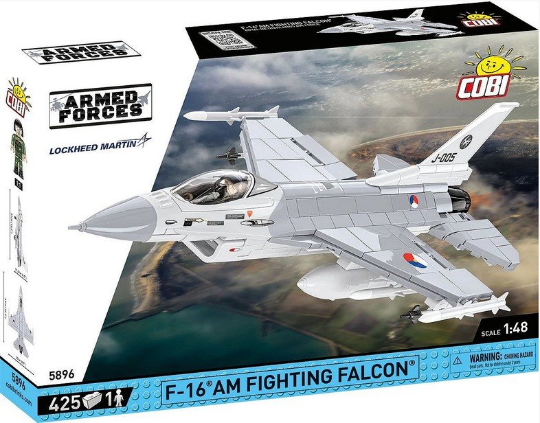 Cobi F-16 Fighting Falcon Brick Model Kit - 425 pieces - Scale 1/48 - (5896)
