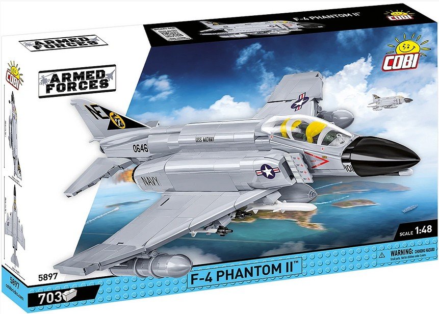 Cobi F-4 Phantom II USAF 1:48 Scale Brick Kit Aircraft Model - 703 Pieces (5897)