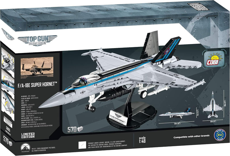 Cobi F/A-18E Super Hornet Top Gun Maverick Brick Model Kit - 570 pieces - Scale 1/48 - (5805A)