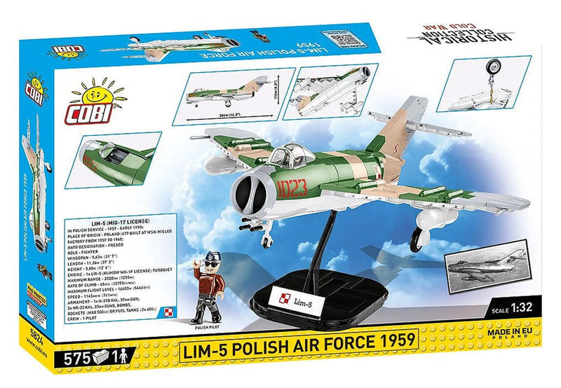 Cobi Lim-5 (MiG-17F) Polish Air Force 1959 Brick Model Kit - 575 pieces - Scale 1/32 - (5824)