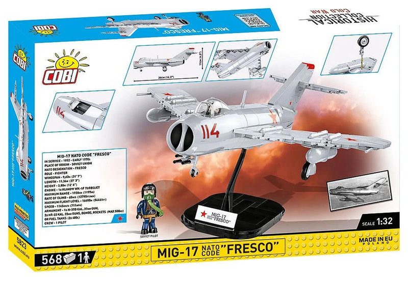 Cobi MiG-17 NATO Code "Fresco Brick Model Kit - 568 pieces - Scale 1/32 - (5823)