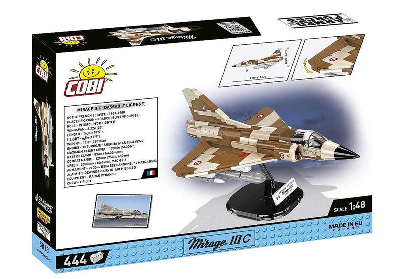 Cobi Mirage IIIC Vexin Brick Model Kit - 444 pieces - Scale 1/48 - (5818)