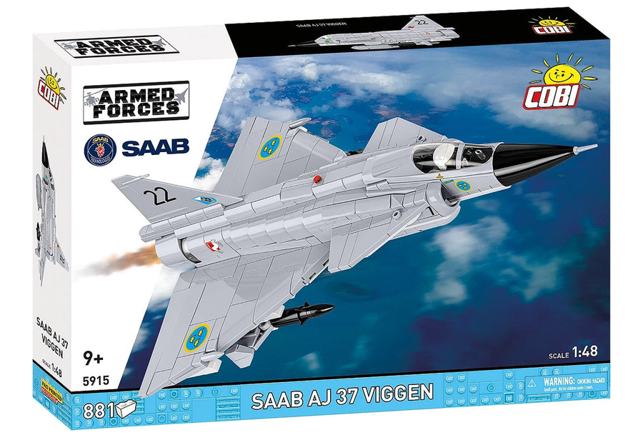 Cobi Saab JA 37 Viggen 1:48 Scale Aircraft Brick Kit - 881 Pieces (5915)