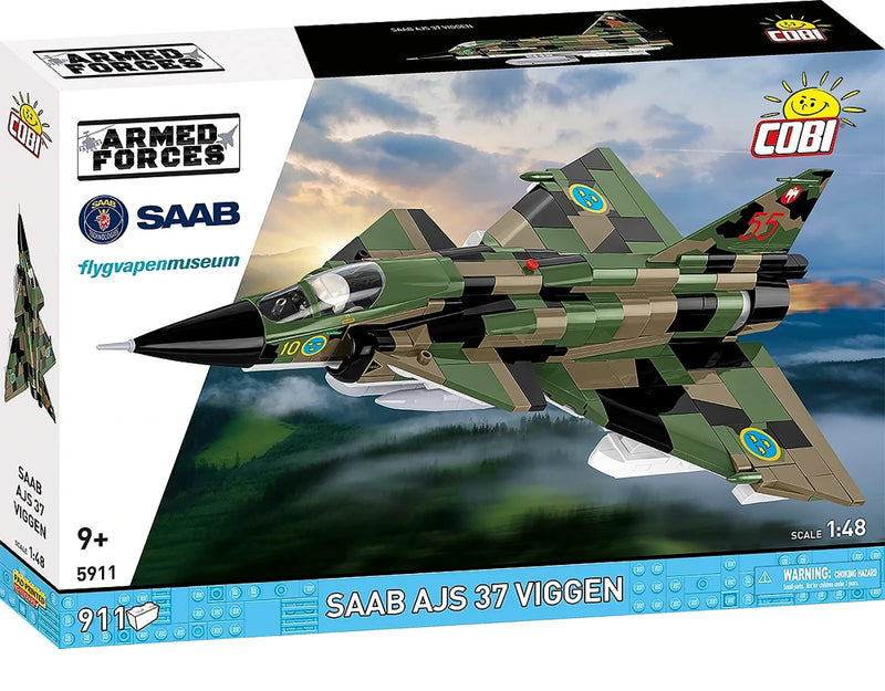 Cobi SAAB AJS 37 Viggen Brick Model Kit - 911 pieces - Scale 1/48 - (5911)