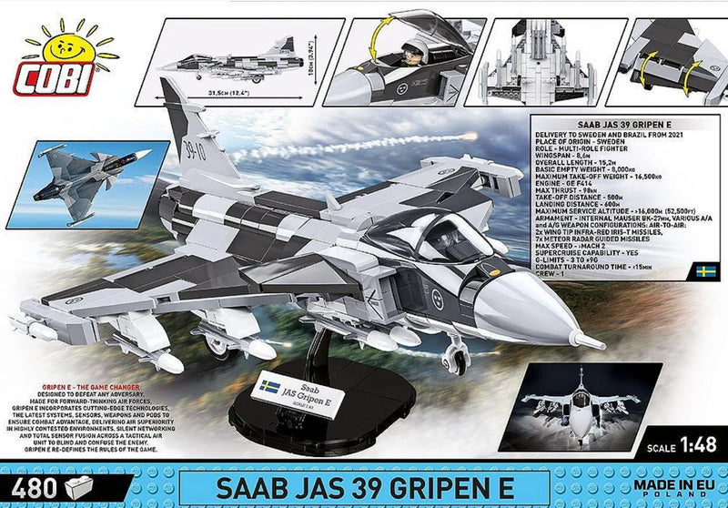 Cobi Saab JAS 39 Gripen E Brick Model Kit - 480 pieces - Scale 1/48 - (5820)