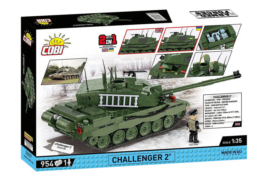 Cobi Challenger 2 British Tank Brick Kit - 1/35 Scale - 954 Pieces (2627)