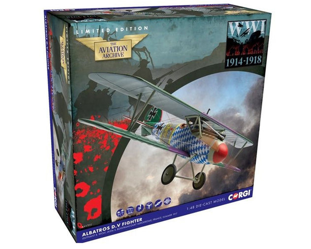 Corgi Albatros D.V WWI German Biplane 1/48 Diecast Model Aircraft - AA37812