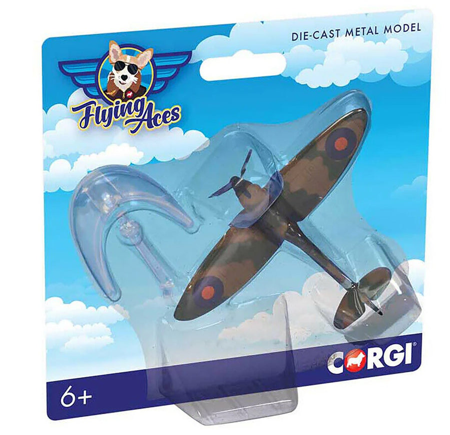 Corgi Flying Aces Spitfire Fit To Box Diecast Model Aircraft