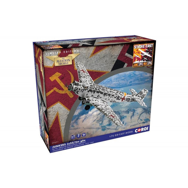 Corgi Junkers Ju-52/3M Stalingrad Air Ambulance 1:72 Diecast Model Aircraft AA36911