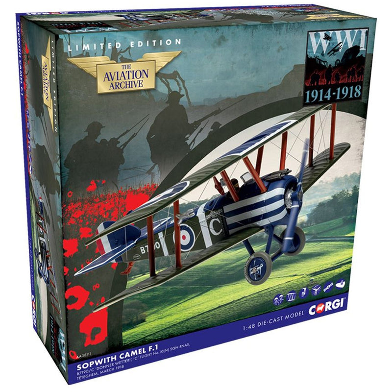 Corgi Sopwith Camel F.1 Diecast Scale Model - 1/48 - AA38111