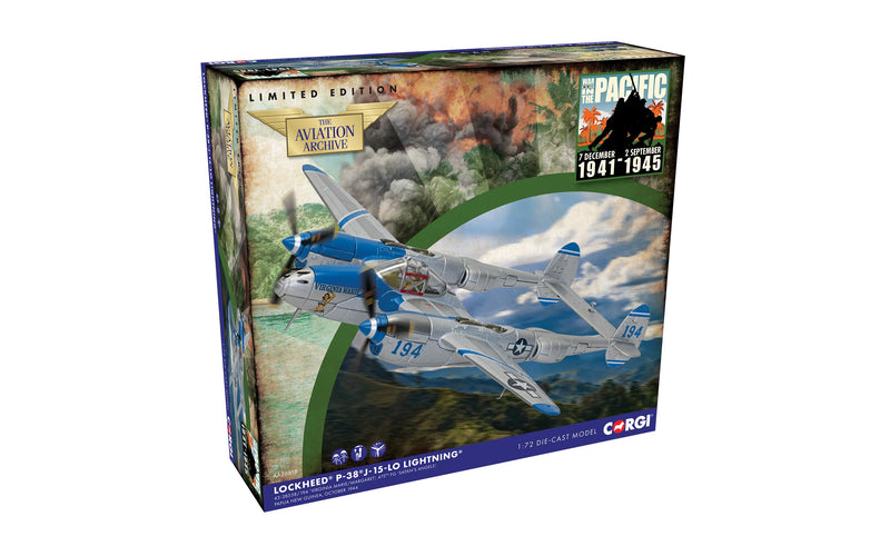 Corgi P-38J Lightning 'Virginia Marie' 1:72 Diecast Model Aircraft - AA36618