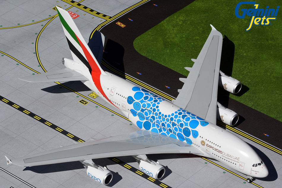 Gemini Jets Emirates A380-800 Blue Expo 2020 1/200 Diecast Model Aircraft A6-EFM G2UAE1044