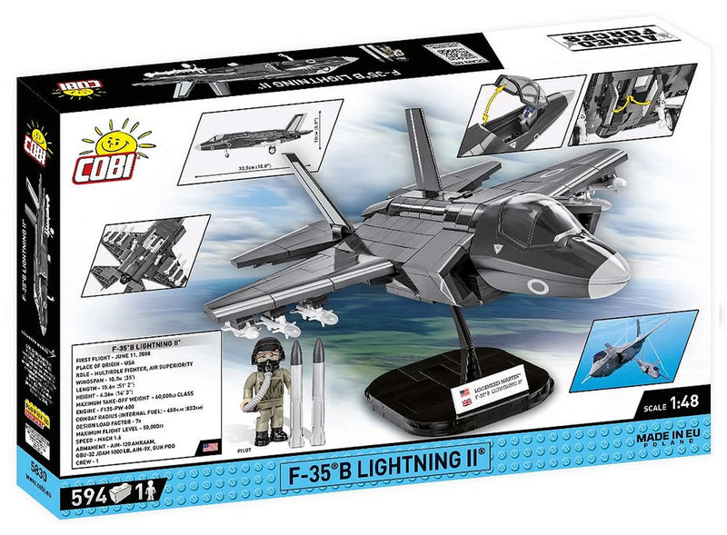 Cobi F-35B Lightning II RAF 1:48 Scale Brick Kit Aircraft Model - 594 Pieces (5830)