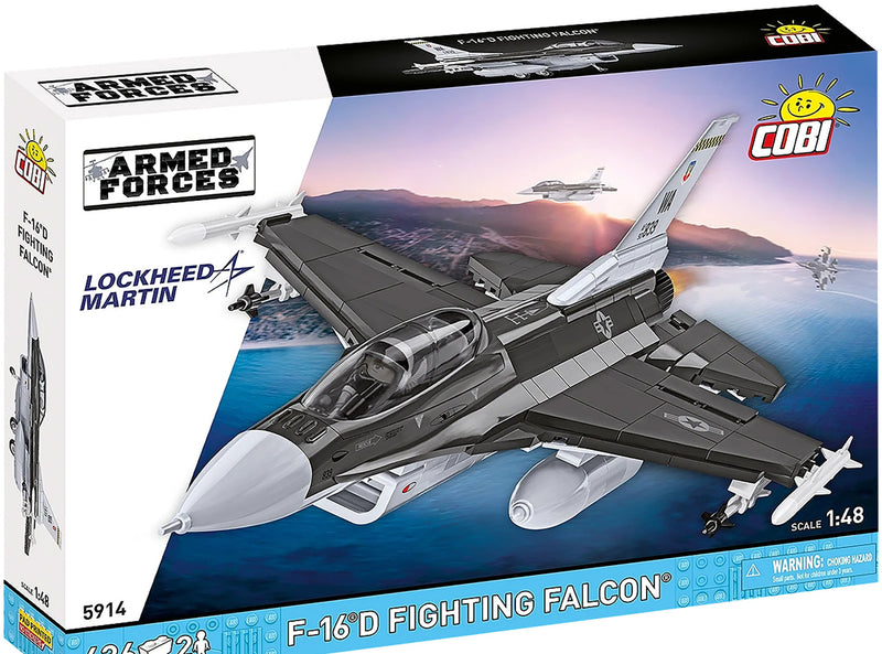 Cobi F-16D Fighting Falcon Brick Kit, Scale 1/48 Aircraft Model (5914)