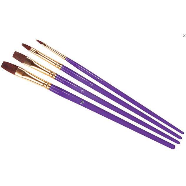 Humbrol Flat Paint Brushes Pack of 4 - Paints & Accessories