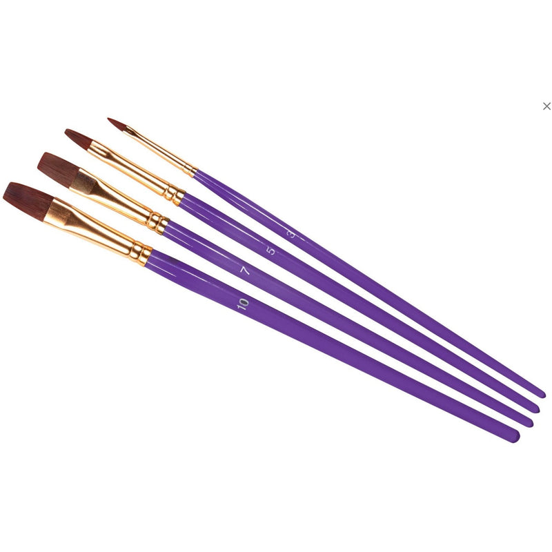 Flat Paint Brushes Pack of 4