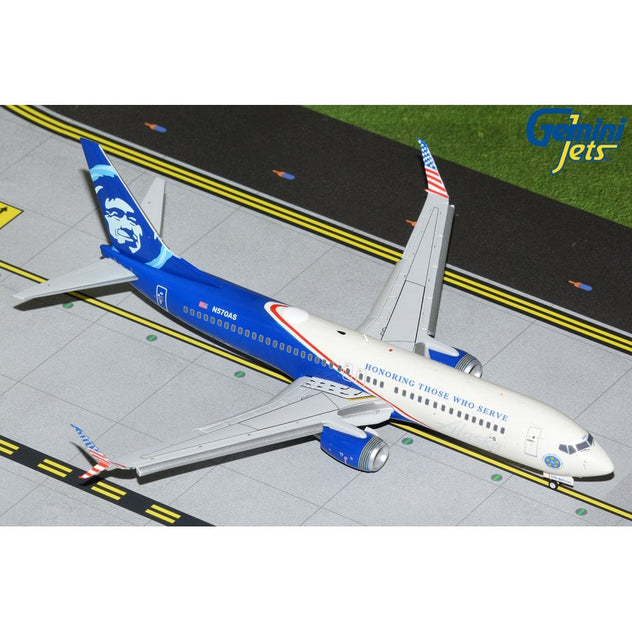 Gemini Jets Alaska Airlines B737-800S 1:200 Diecast Model Aircraft - N570AS - G2ASA1138F