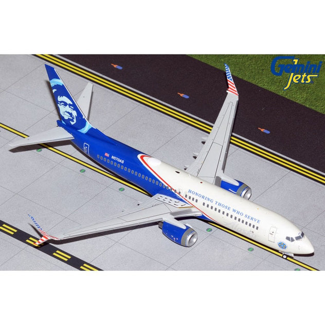 Gemini Jets Alaska Airlines B737-800S Honoring Served 1:200 Diecast Model Aircraft G2ASA1138