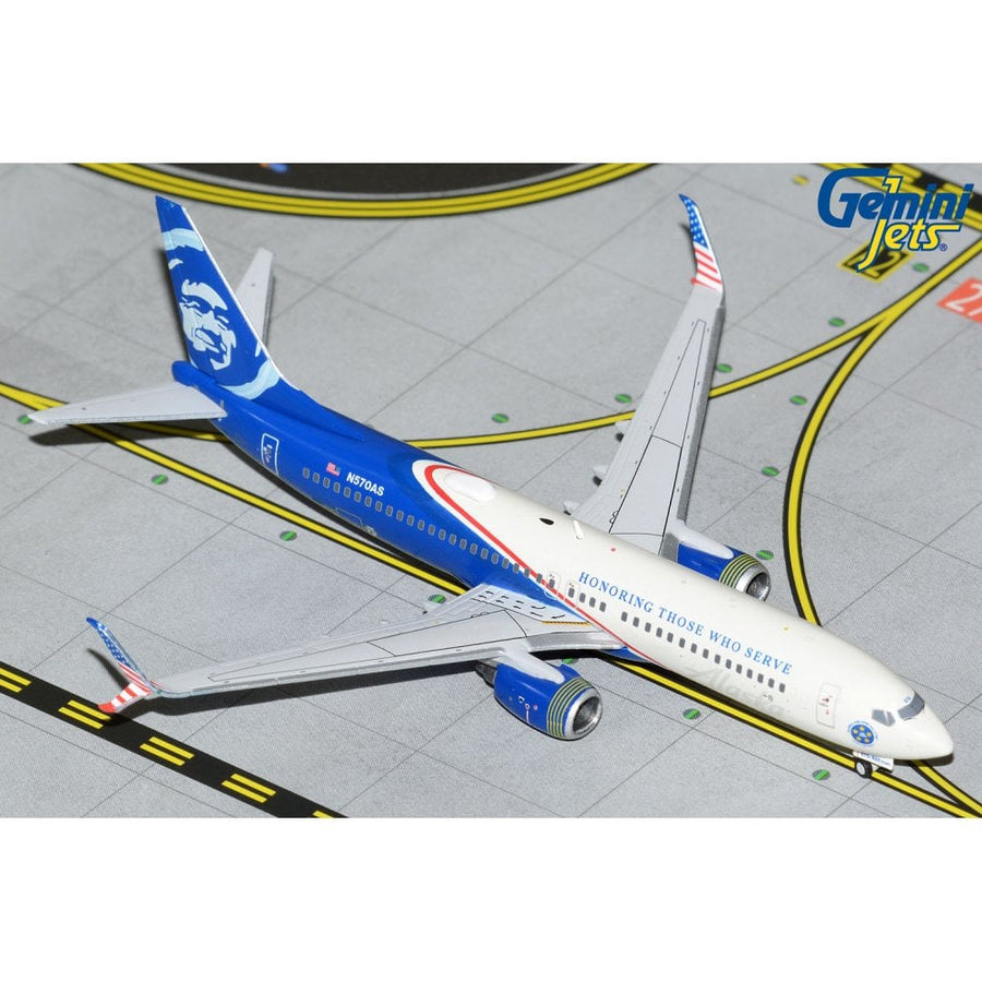 Gemini Jets Alaska Airlines B737-800S Honoring Those Who Serve Diecast Model Aircraft N570AS
