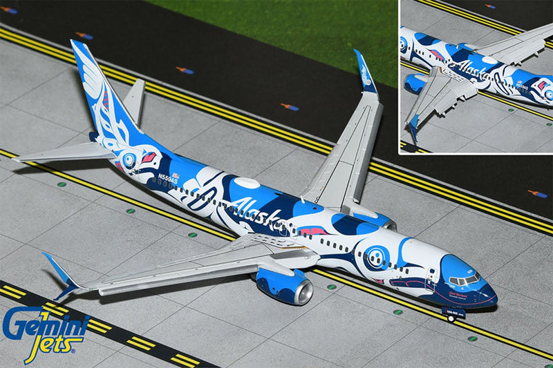 Gemini Jets Alaska Airlines B737-800S "Xaat Kwaani/Salmon People" Flaps Down Diecast - N559AS - 1/200 - G2ASA1246F