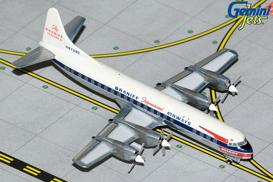 Gemini Jets Braniff Airways L-188A Electra 1:400 Diecast Model Aircraft - GJBNF2090