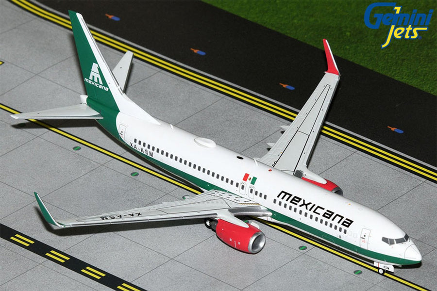 Gemini Jets Mexicana Boeing 737-800W 1/200 Diecast Model Aircraft - XA-ASM - G2MXA1303